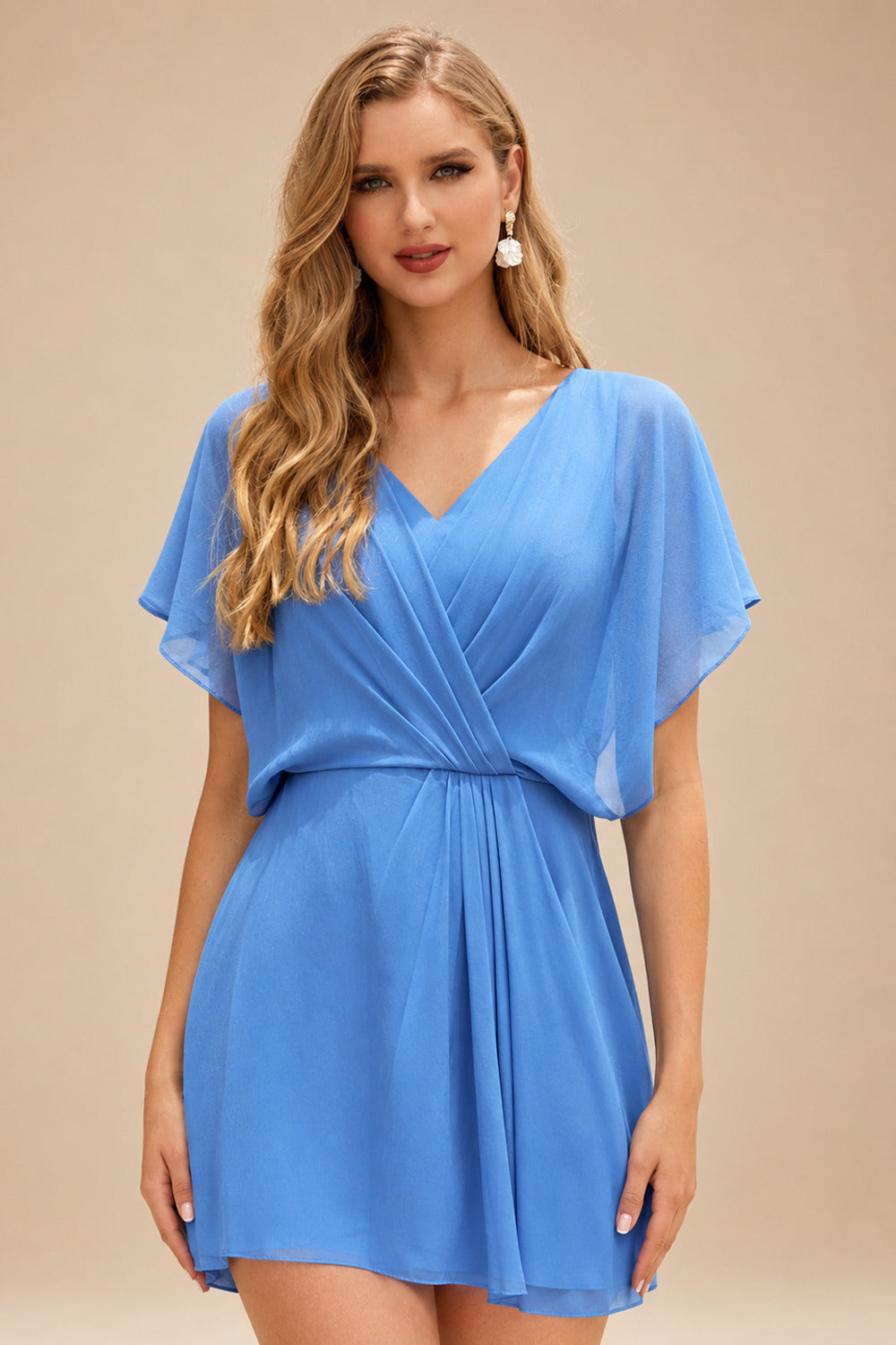 Rutipo As Picture Bodycon Square Neck Short Silk like Satin Homecoming Dress with Pleats