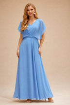 Rutipo Sky Blue V Neck Fitted Short Sequin-Print Homecoming Dress with Glitter