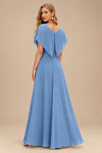 Rutipo Dusty Blue A-line Square Neckline Satin Short/Mini Homecoming Dress
