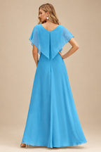 Rutipo Ice Blue A-line Square Neckline Satin Short/Mini Homecoming Dress