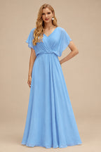 Rutipo Light Blue A-line Square Neckline Satin Short/Mini Homecoming Dress