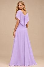 Rutipo Lilac A-line Square Neckline Satin Short/Mini Homecoming Dress