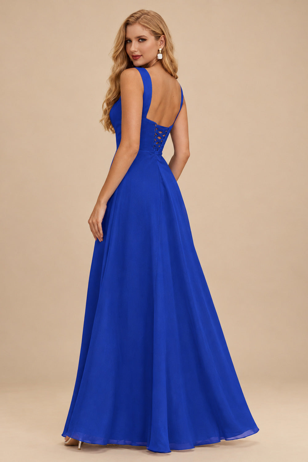 Rutipo Royal Blue A-line Square Neckline Satin Short/Mini Homecoming Dress