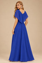 Rutipo Royal Blue A-line Square Neckline Satin Short/Mini Homecoming Dress