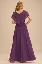 Rutipo Grape Floral A-line Cowl Neck Pink Floral Print Strapless Ruffle Corset Homecoming Dress