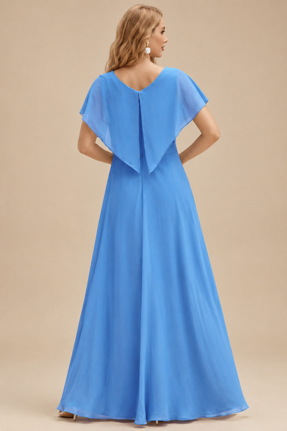 Rutipo Ocean Blue Strapless Sweetheart Embellished Corset Chiffon Slit Ruffle Prom Dress