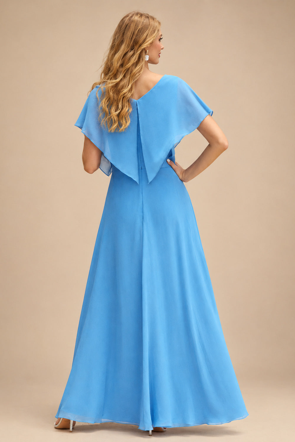 Rutipo Blue A-line Beaded Corset Layered Ruffle Chiffon Mini Homecoming Dress