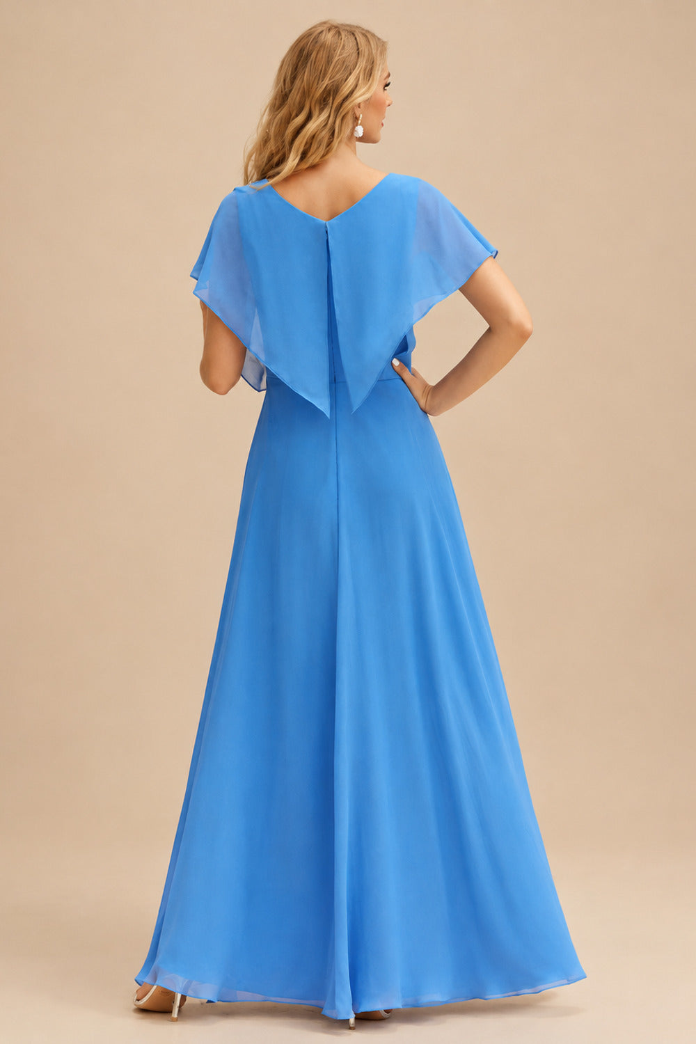 Rutipo Ocean Blue A-line Beaded Corset Layered Ruffle Chiffon Mini Homecoming Dress