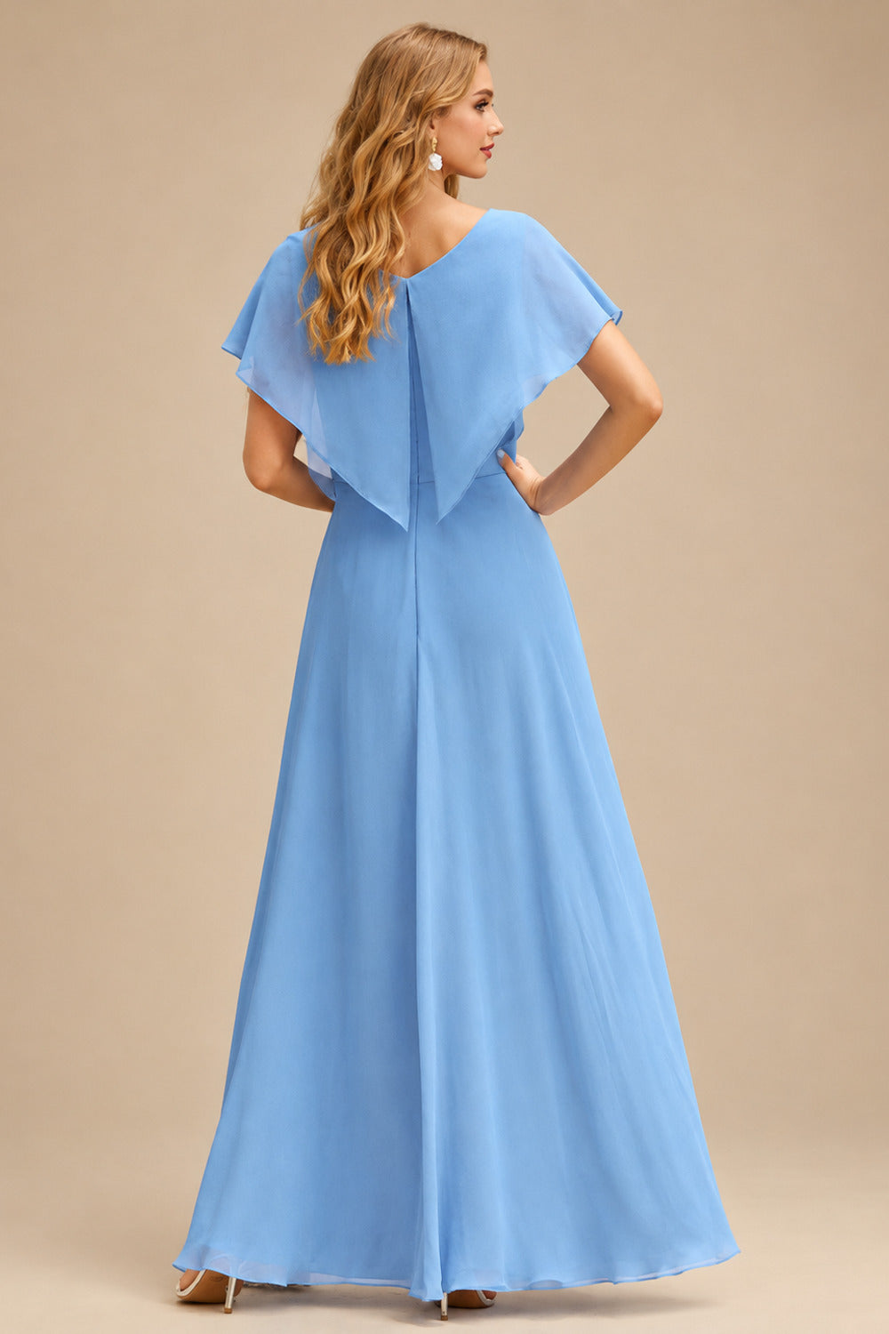 Rutipo Sky Blue A-line Beaded Corset Layered Ruffle Chiffon Mini Homecoming Dress