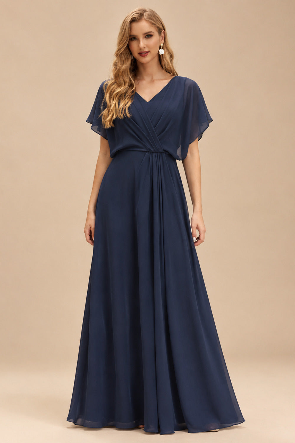 Rutipo Dark Navy A-line Square Neckline Jacquard Mini Homecoming Dress with Pleated
