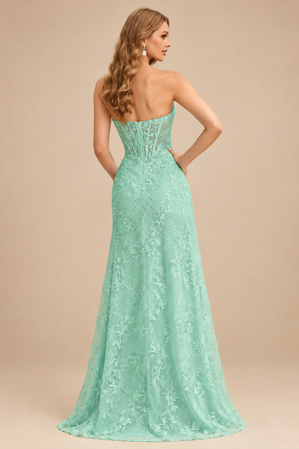 Rutipo Sage Sheath Strapless Ruched Corset Floral Lace Mini Homecoming Dress