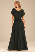 Rutipo Black A-line Sparkly Strapless Ruched Corset Ruffle Homecoming Dress