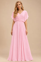 Rutipo Candy Pink A-line Sparkly Strapless Ruched Corset Ruffle Homecoming Dress