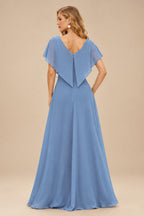Rutipo Dusty Blue A-line Sparkly Strapless Ruched Corset Ruffle Homecoming Dress