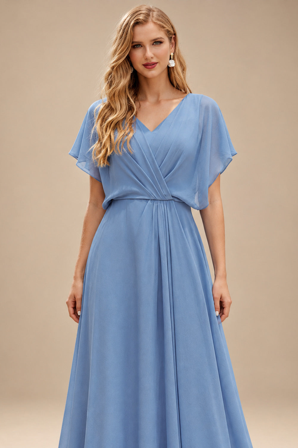 Rutipo Dusty Blue A-line Sparkly Strapless Ruched Corset Ruffle Homecoming Dress