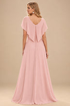 Rutipo Dusty Pink A-line Sparkly Strapless Ruched Corset Ruffle Homecoming Dress
