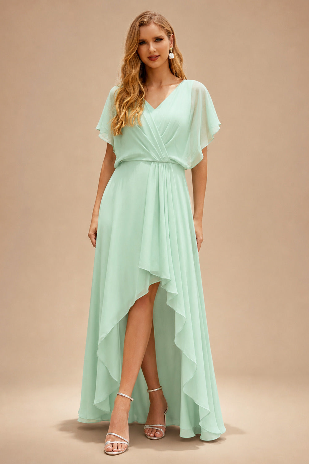 Rutipo Mint Green A-line Sparkly Strapless Ruched Corset Ruffle Homecoming Dress