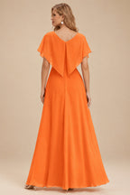 Rutipo Orange A-line Sparkly Strapless Ruched Corset Ruffle Homecoming Dress
