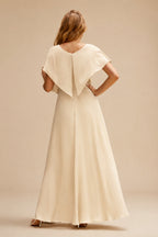 Rutipo Champagne Open Back Strapless Sheath/Column Bridesmaid Dresses With Bow