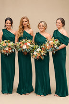 Rutipo Emerald Sheath/Column Asymmetrical Sleeveless Floor-Length Bridesmaid Dresses