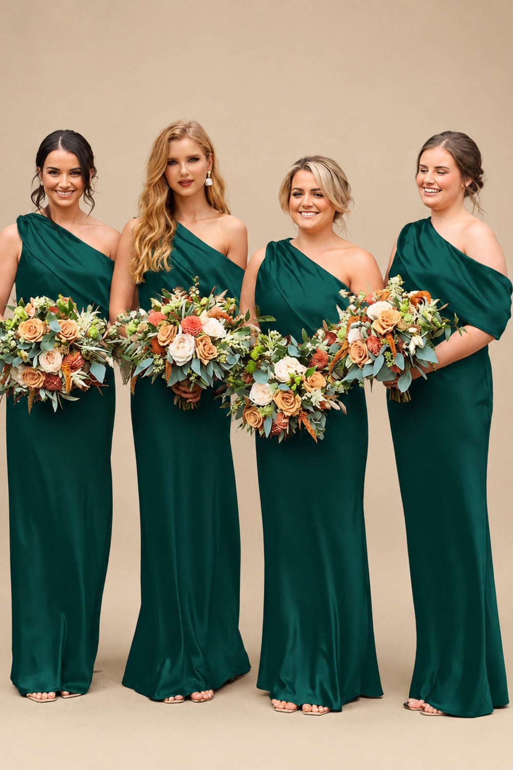 Rutipo Emerald Sheath/Column Asymmetrical Sleeveless Floor-Length Bridesmaid Dresses