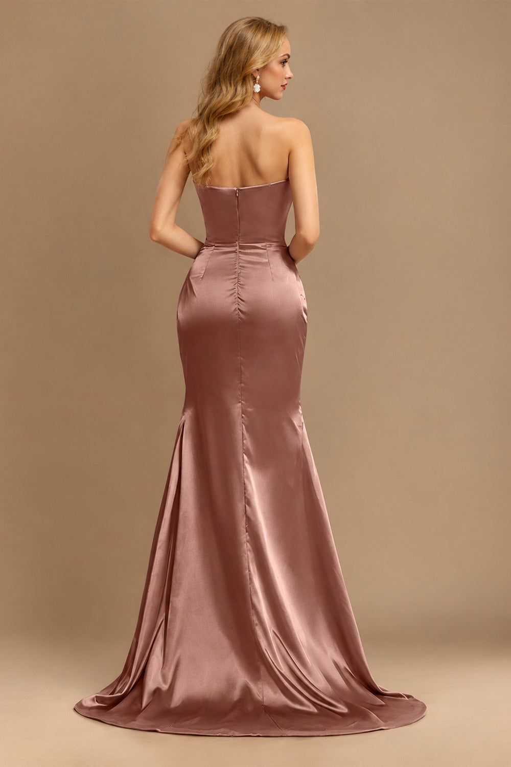 Rutipo As Picture Sheath/Column Halter Charmeuse Evening Dress With High Split