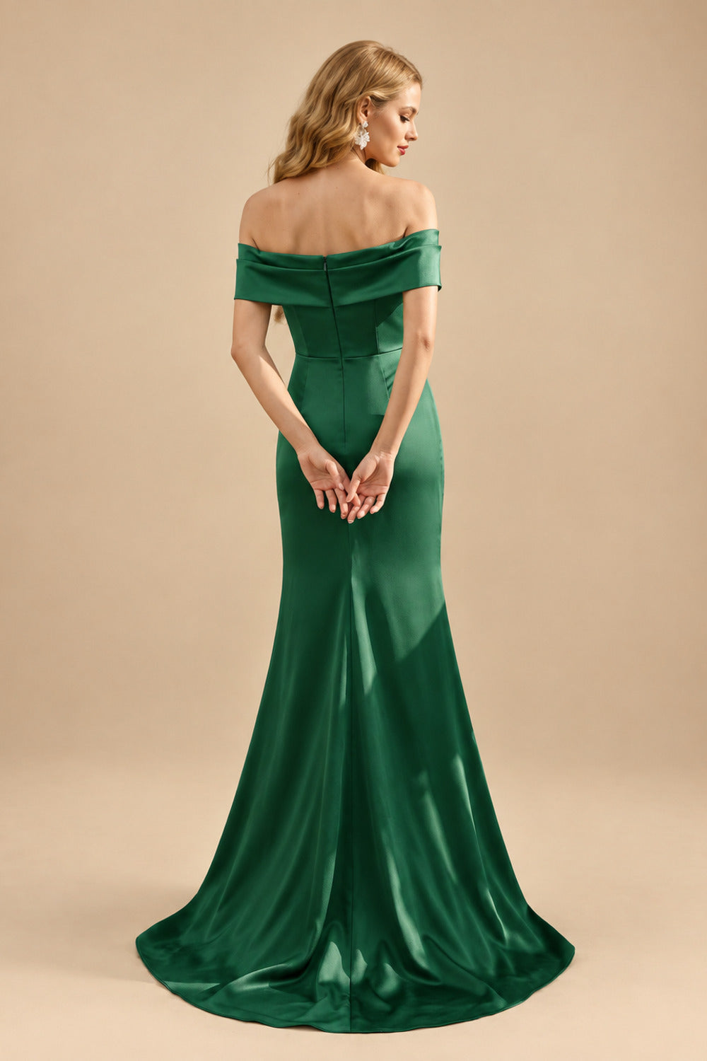 Rutipo As Picture Seductive Bow Accented Waist Evening Dresses With Off-Shoulder Collar Draping