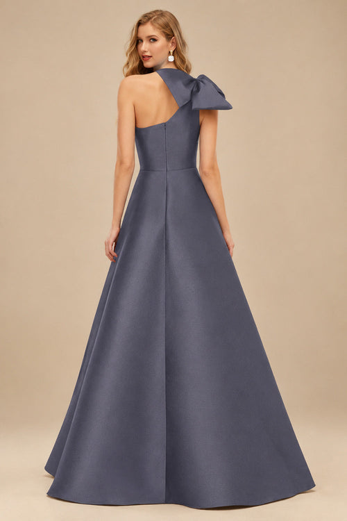 Rutipo Stormy A-Line One-Shoulder Satin Mother Of The Bride Dresses With Bow(s)/Pockets