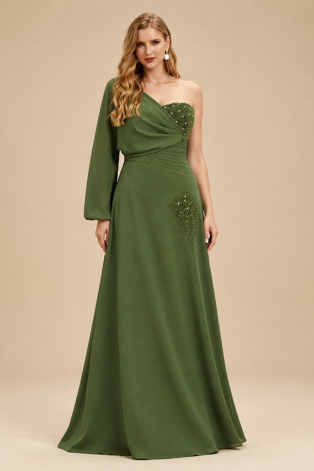 Rutipo As Picture One-Shoulder Luxury Beading Trumpet/Mermaid Mother Of The Bride Dresses