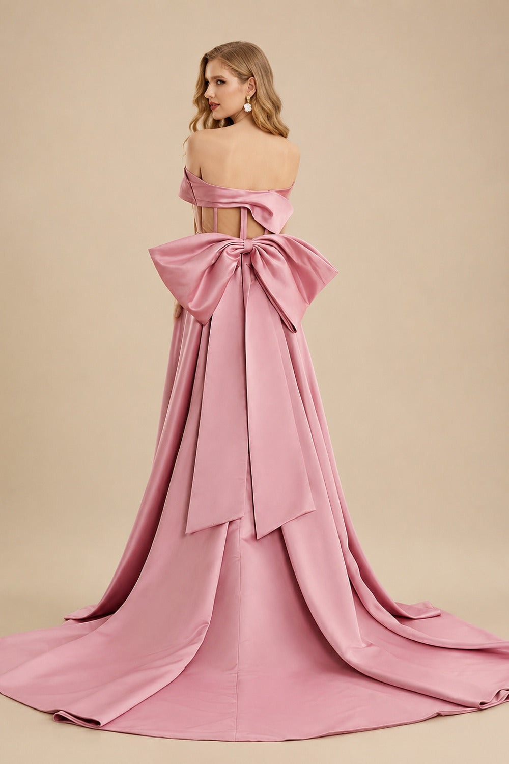 Rutipo Dusty Rose Sparkly Beading Sheath/Column Slit Prom Dresses