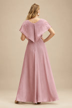Rutipo Dusty Rose Sparkly Beading Sheath/Column Slit Prom Dresses