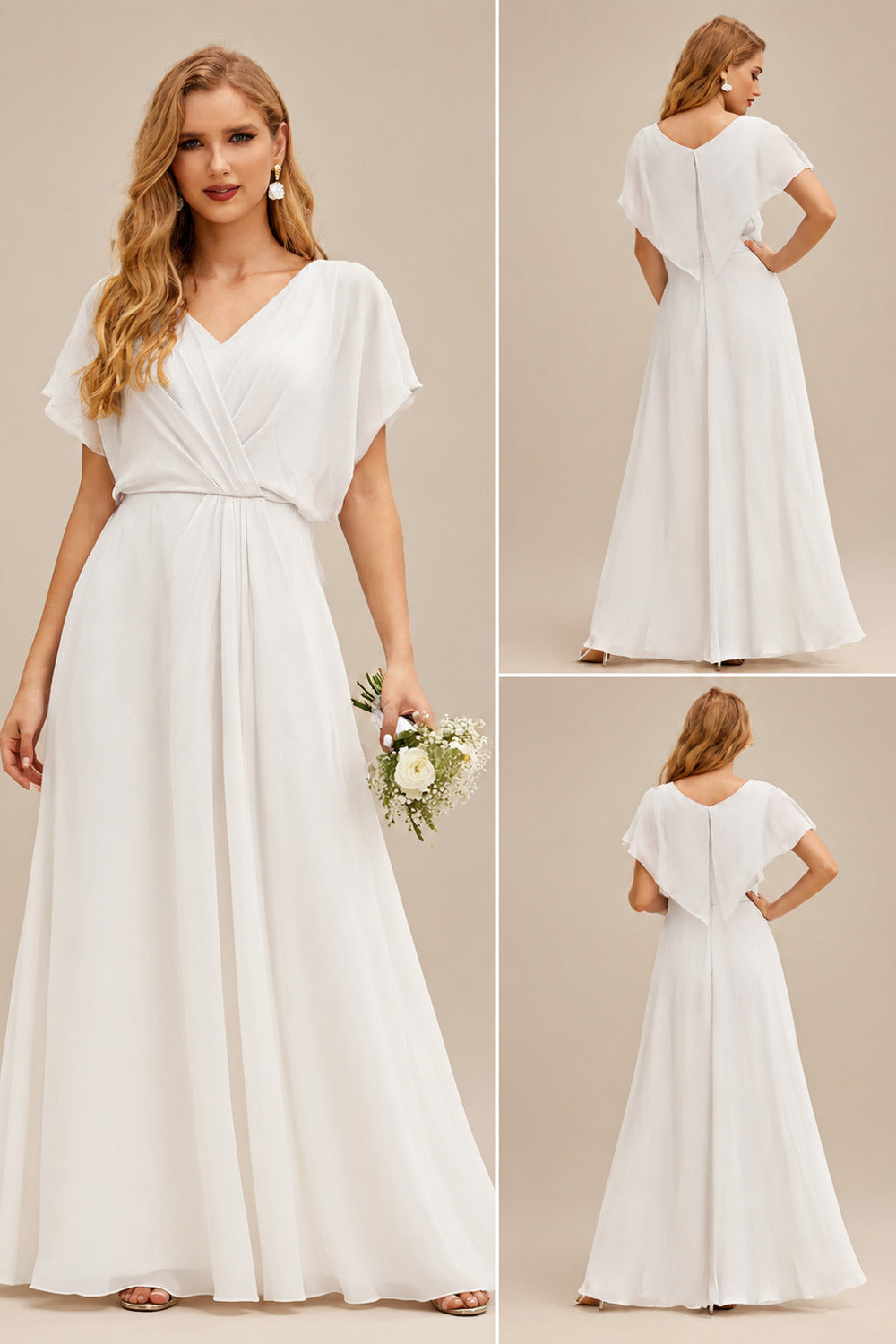 Rutipo Ivory Sheath/Column V-Neck Tulle Lace Court Train Wedding Dresses With Lace