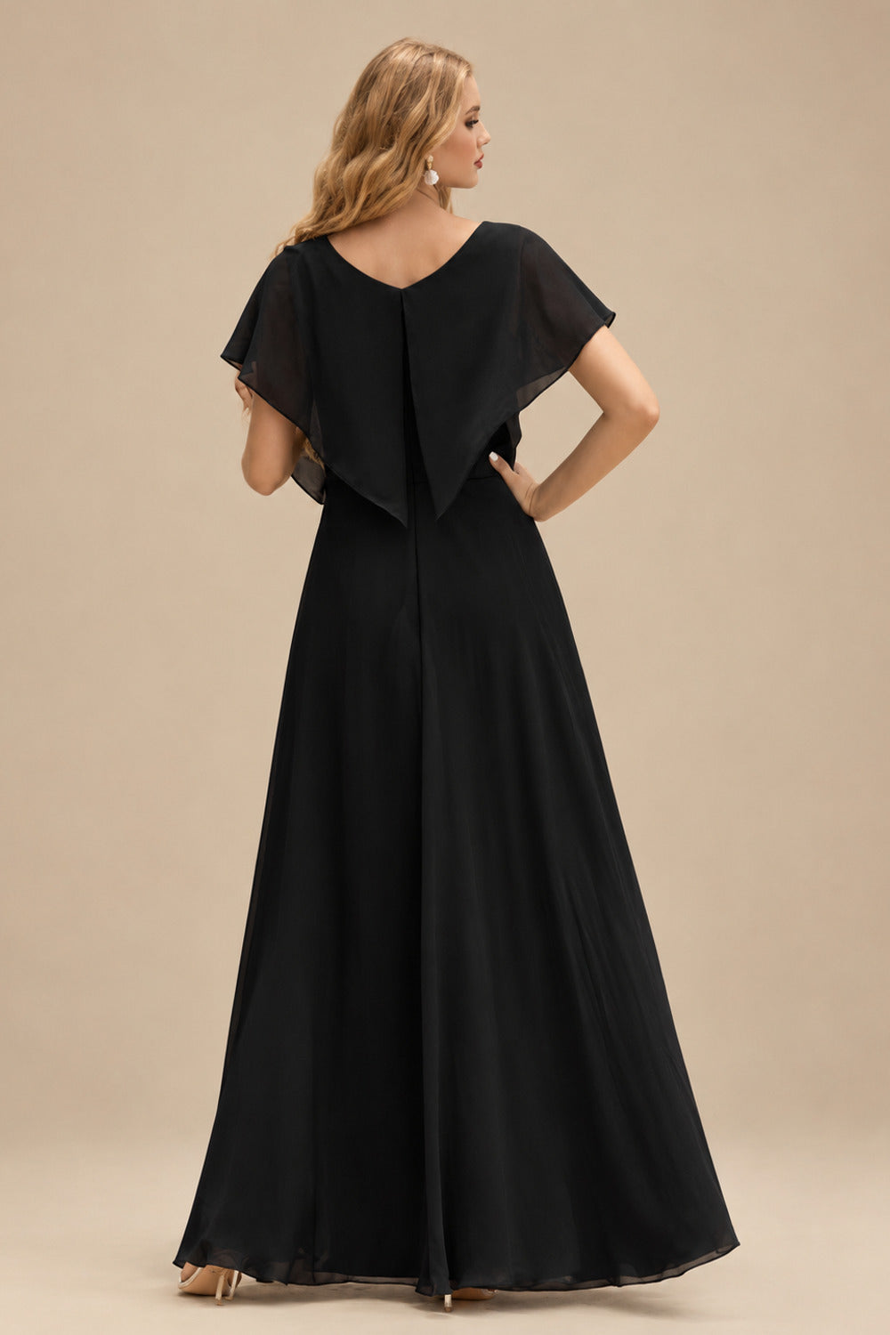 Rutipo Black Sheath/Column High Neck Long Sleeves Lace Sweep Train Wedding Dresses With Split Front Lace