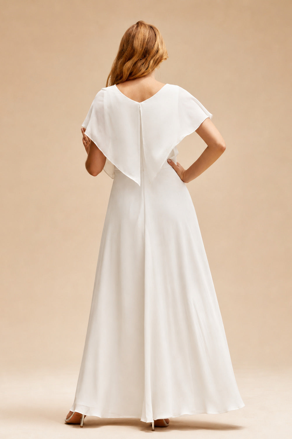 Rutipo Ivory Open Back Mermaid Wedding Dresses With Sweep Train