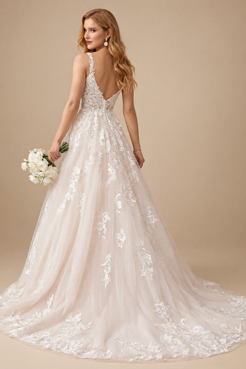 Rutipo As Picture A-Line Gown Lace Wedding Dress With V-Neckline