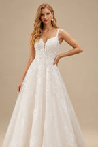 Rutipo As Picture A-Line Gown Lace Wedding Dress With V-Neckline