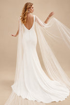 Rutipo Ivory Elegant Open Back Wedding Dress
