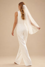 Rutipo Ivory Jumpsuit/Pantsuit Silk Modern Wedding Dresses With Pockets