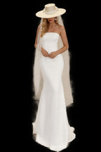 Rutipo Ivory Corset Strapless Mermaid Wedding Dresses
