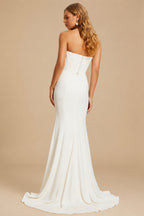 Rutipo Ivory Corset Strapless Mermaid Wedding Dresses