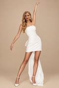 Rutipo Ivory Little White Short Strapless  Wedding Dresses