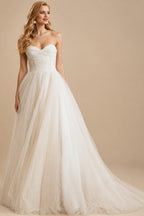 Rutipo As Picture Strapless  Tulle A-Line Boho Wedding Dresses