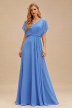 Rutipo As Picture Beach Open Back V-Neck Long Sleeves Wedding Dresses
