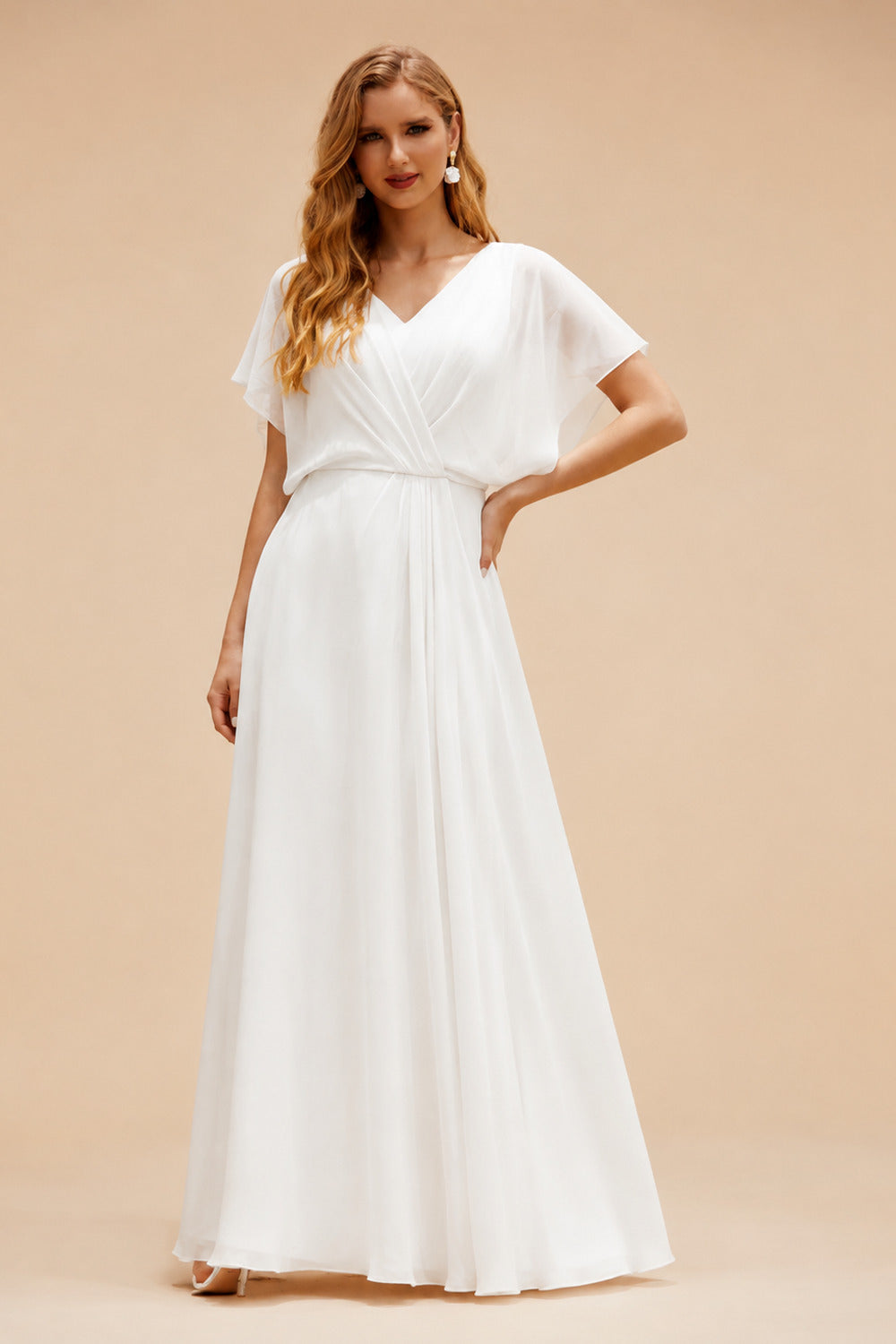 Rutipo Ivory Little White Short/Mini Tulle Wedding Dresses With Bow(s) Belt