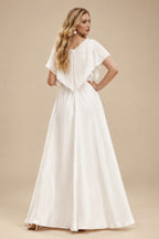 Rutipo Ivory Classic Satin Ball-Gown Wedding Dresses With Beading