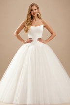 Rutipo Ivory Strapless Ball-Gown Simple Vintage Wedding Dresses