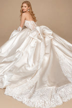 Rutipo Ivory Ball-Gown Sweetheart Sleeveless Lace/Satin Wedding Dresses With Bow(s)