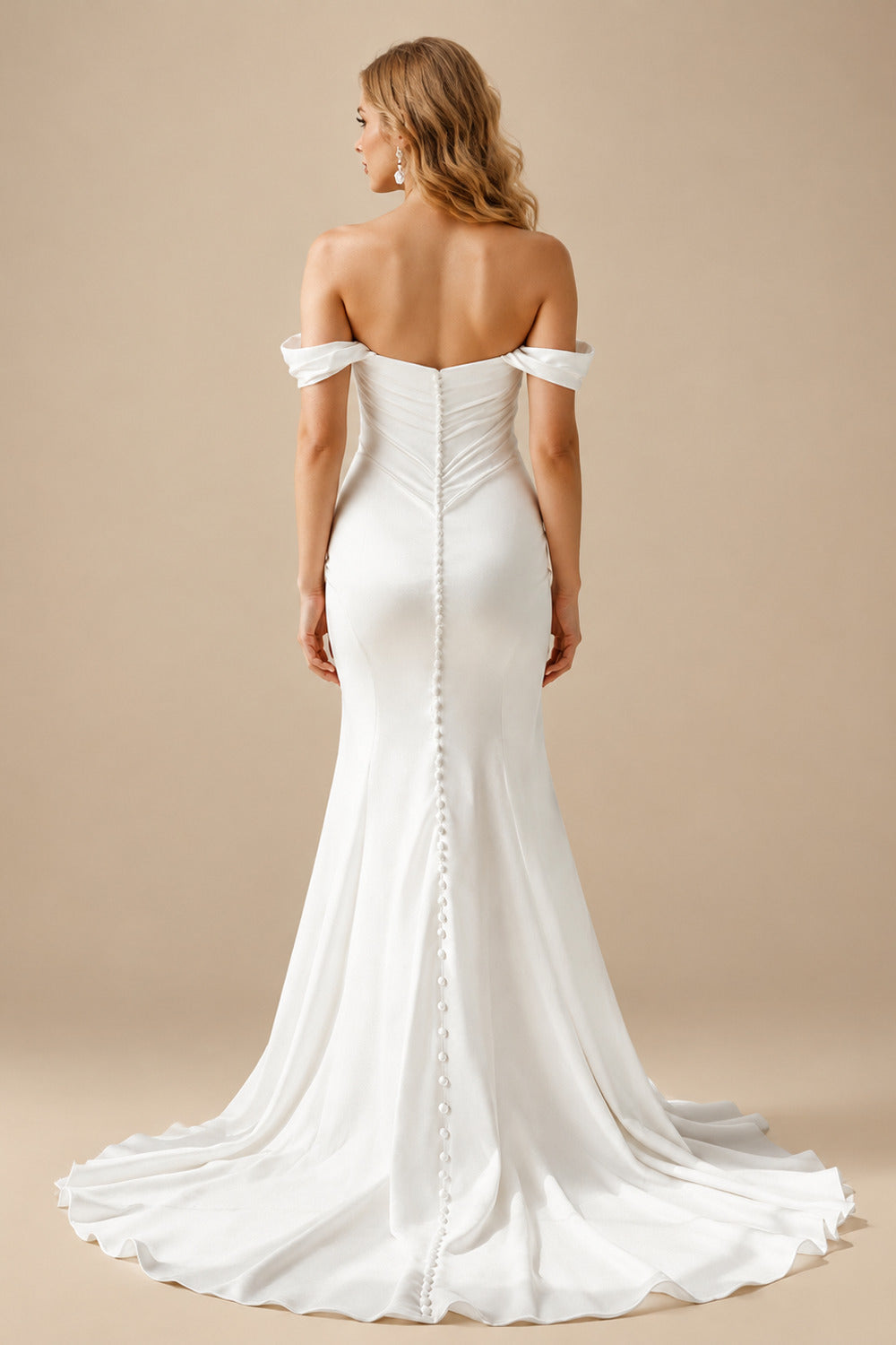 Rutipo White Trumpet/Mermaid Sweetheart Sleeveless Sweep Train Detachable Straps Wedding Dresses