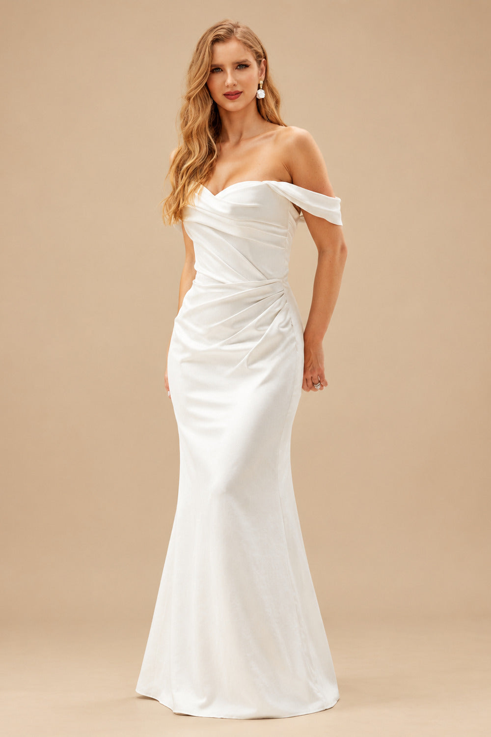 Rutipo White Trumpet/Mermaid Sweetheart Sleeveless Sweep Train Detachable Straps Wedding Dresses
