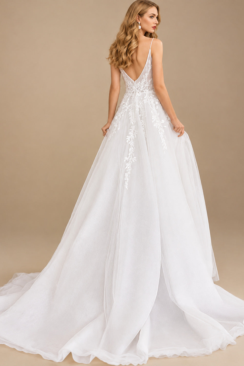 Rutipo White A-Line Sweetheart Sleeveless Court Train Satin Tulle Wedding Dresses With Appliques Lace
